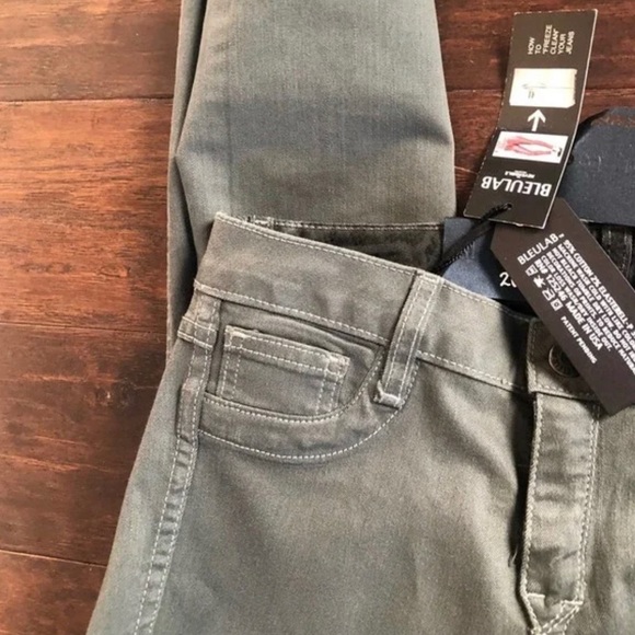 Bleulab fully reversible grey denim & shiny waxed silver jeans 28 or 27 - Picture 2 of 6